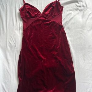 Elegant Red Velvet Dress